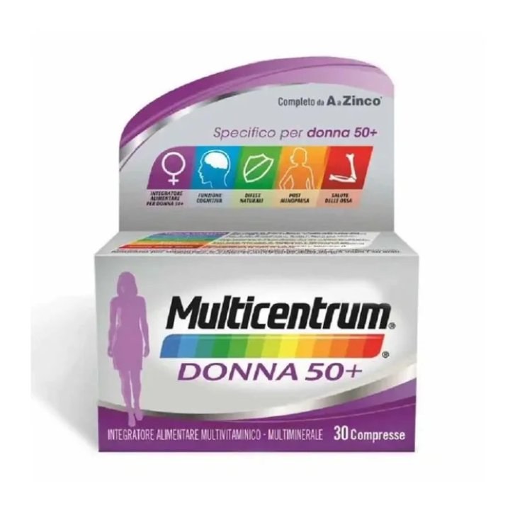 Multicentrum Donna 50+ Integratore Multivitaminico Minerale con Calcio Vitamina D e Ferro 30 Compresse - Multicentrum Multicentrum Donna 50+ Integratore Multivitaminico Minerale con Calcio Vitamina D e Ferro 30 Compresse - Multicentrum