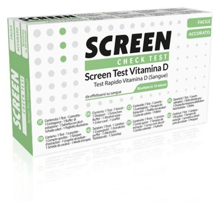 Screen Test Vitamina D Test Rapido Semi-Quantitativo 25-Idrossivitamina D Pungidito 1 Pezzo - Screen Italia