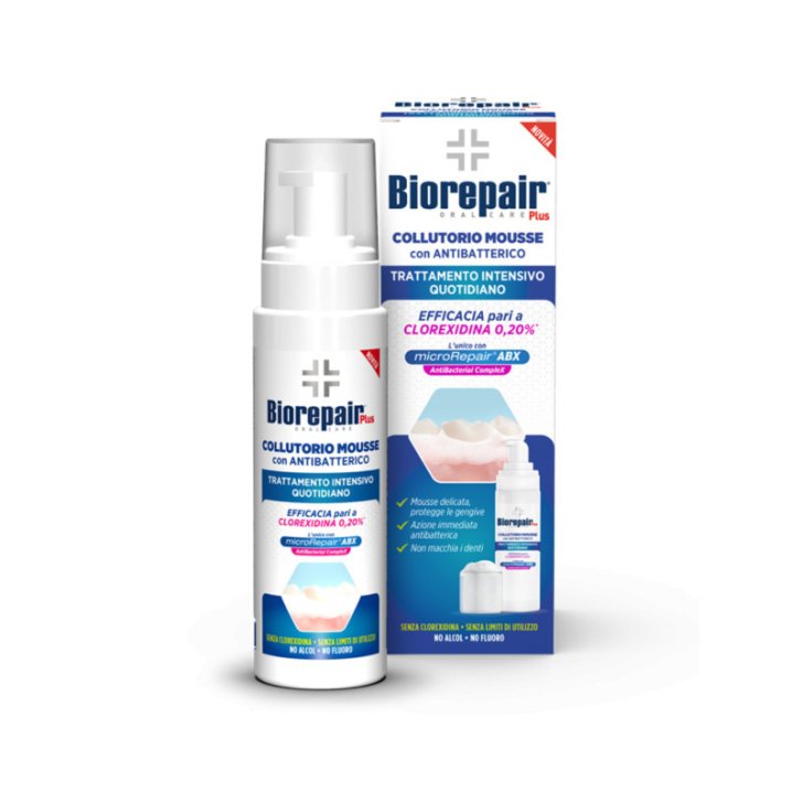 Biorepair Plus Collutorio Mousse Antibatterico Antiplacca per Gengive 200 ml - Biorepair