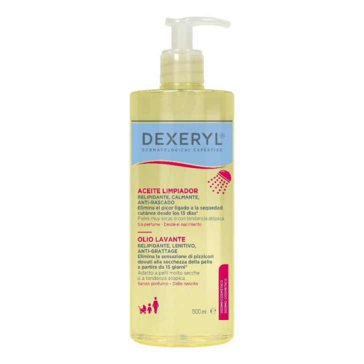 Dexeryl Olio Lavante Detergente per Pelle Secca e Atopica Corpo e Viso 500ml - Pierre Fabre