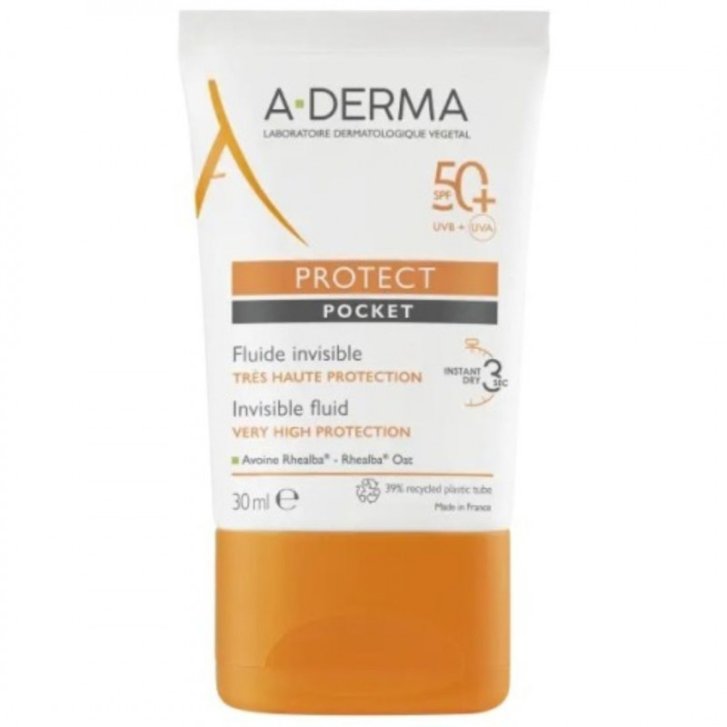 Protect Pocket Fluido Solare Invisibile SPF50+ Pelle Sensibile 30ml - A-Derma
