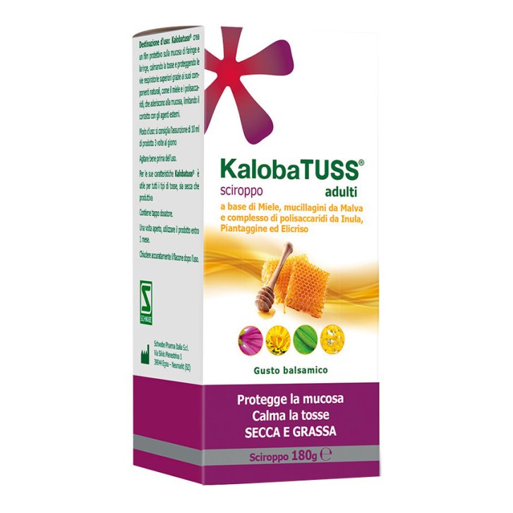 KalobaTUSS Sciroppo Adulti Dispositivo Medico Calmante Tosse Secca e Grassa 180g - Schwabe Pharma Italia KalobaTUSS Sciroppo Adulti Dispositivo Medico Calmante Tosse Secca e Grassa 180g - Schwabe Pharma Italia