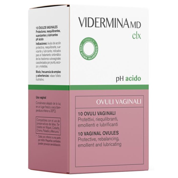 Vidermina CLX Ovuli Vaginali Lubrificanti e Idratanti Dispositivo Medico 10 Pezzi - Vidermina Vidermina CLX Ovuli Vaginali Lubrificanti e Idratanti Dispositivo Medico 10 Pezzi - Vidermina