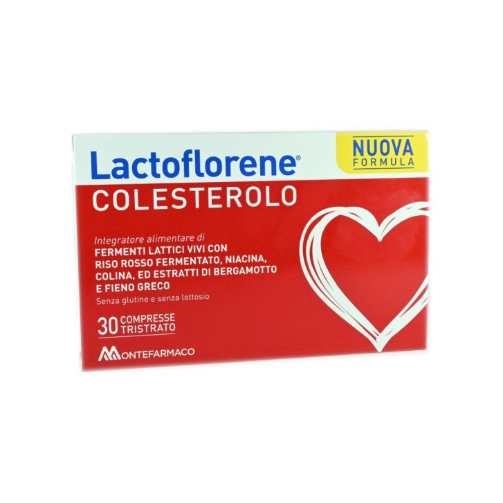 Lactoflorene Colesterolo Integratore Alimentare con Riso Rosso Fermentato Bergamotto e Fieno Greco 30 Compresse Tristrato - LACTOFLORENE