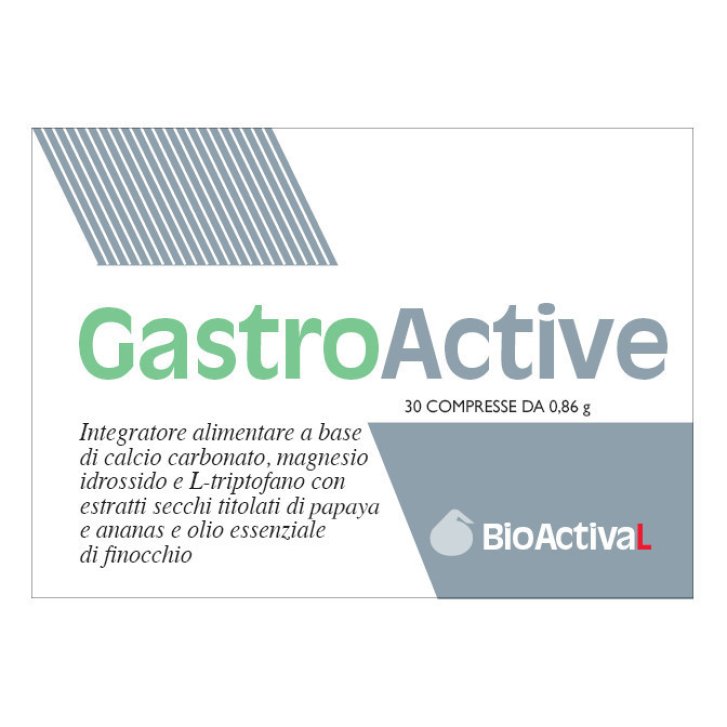 GastroActive Integratore Digestivo con Calcio, Magnesio, Papaya, Ananas e Finocchio 30 Compresse - Hologengreen