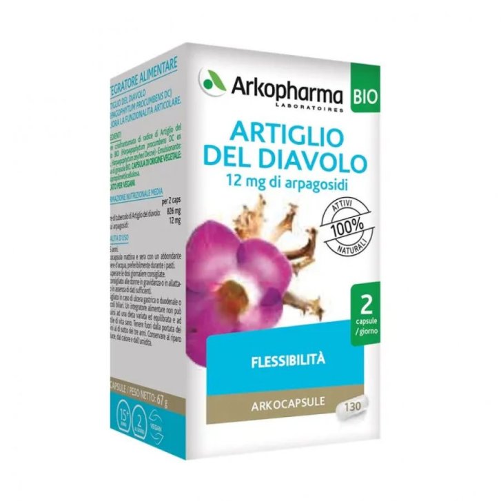 Arkocapsule Artiglio del Diavolo BIO Integratore Funzionalità Articolare 130 Capsule Vegetali - Arkofarm