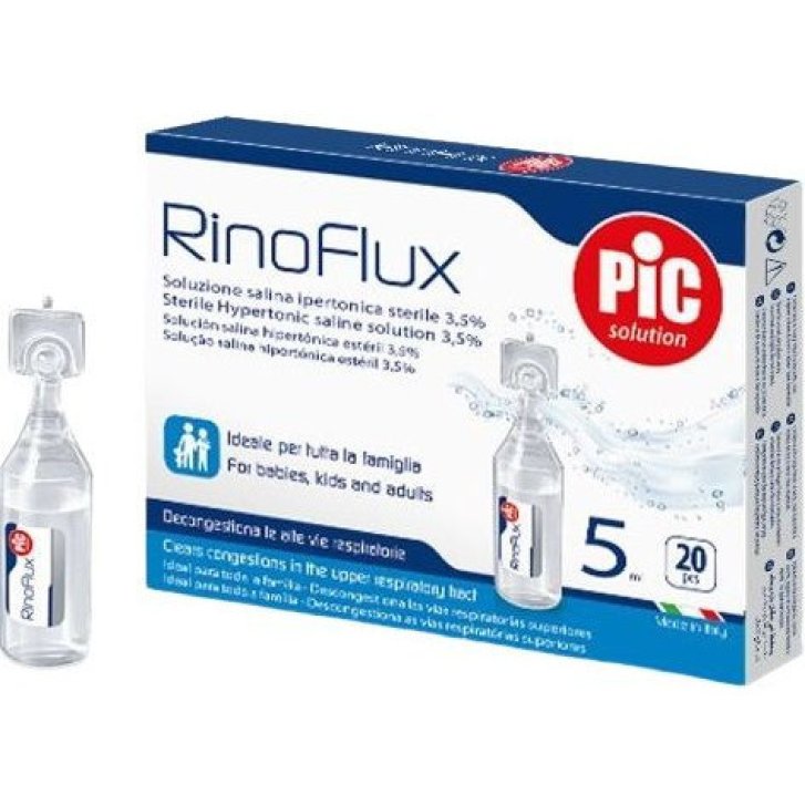 Rinoflux Soluzione Salina Ipertonica Nasale Decongestionante 20 Fiale da 5ml - PIC