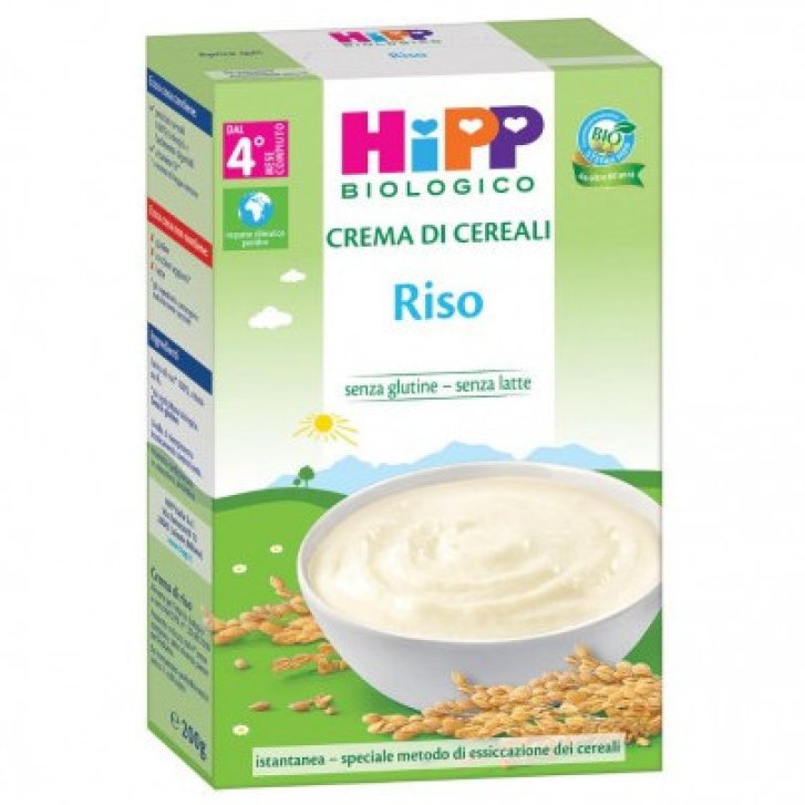 HiPP Bio Crema di Cereali Riso Alimento per Svezzamento dal 4° Mese Senza Glutine 200g - HiPP