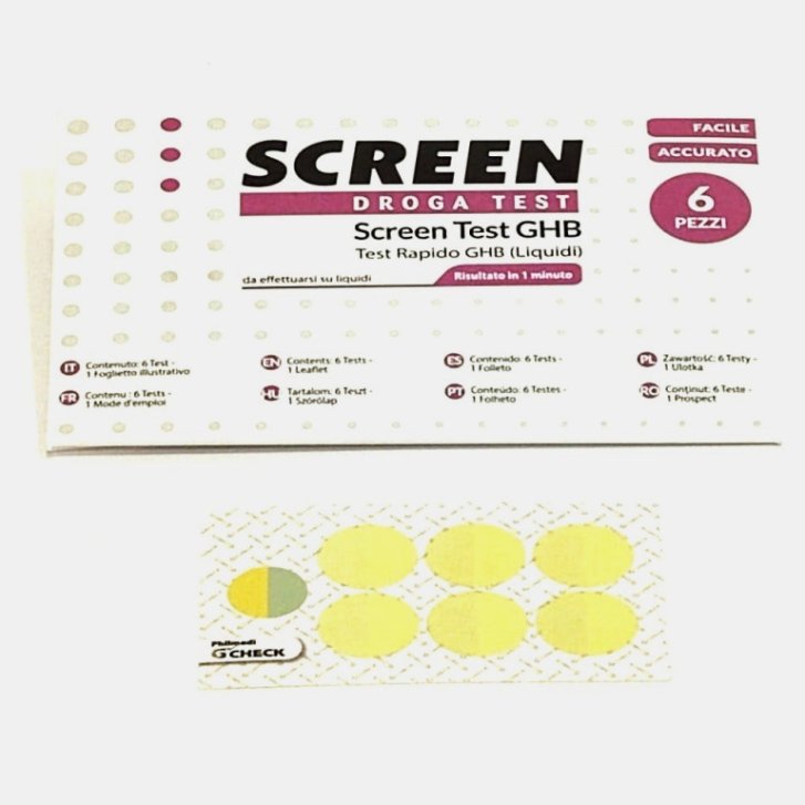 Screen Droga Test GHB Rilevamento Rapido in Bevande Dispositivo Medico 6 Pezzi - Screen Italia