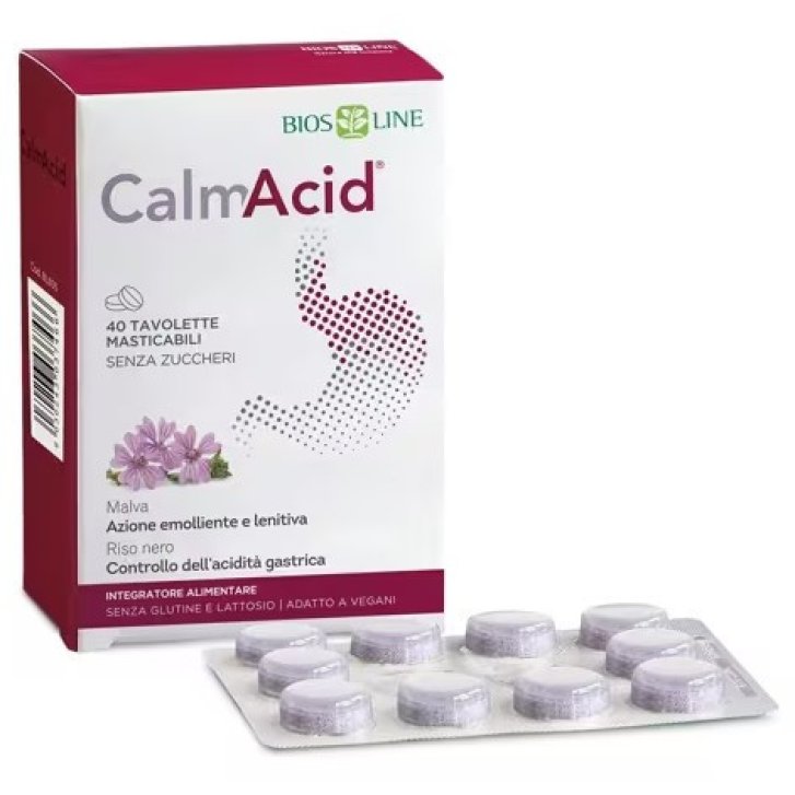 Calmacid 40 Tavolette Masticabili per Controllo Acidità Gastrica - Bios Line