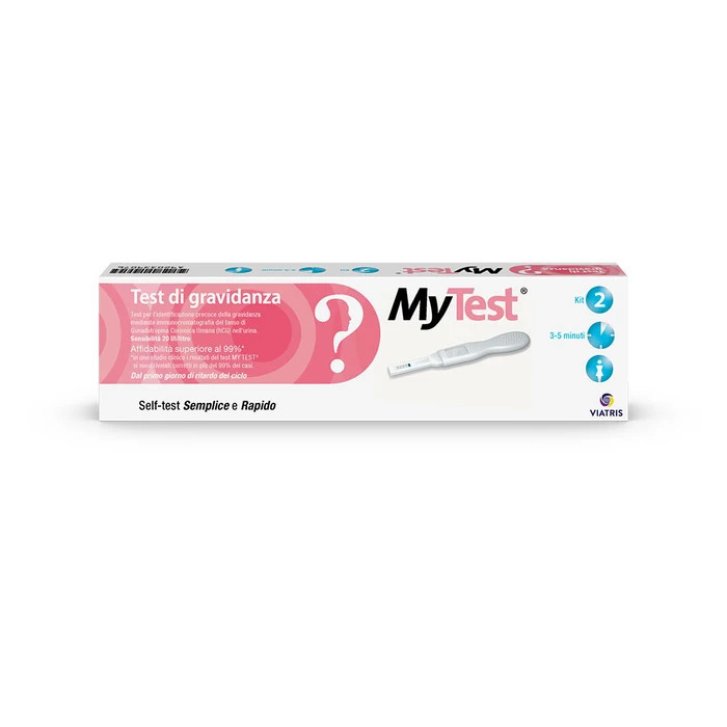 MyTest Test di Gravidanza Rapido Rilevamento hCG dal Primo Giorno di Ritardo 2 Pezzi - Viatris