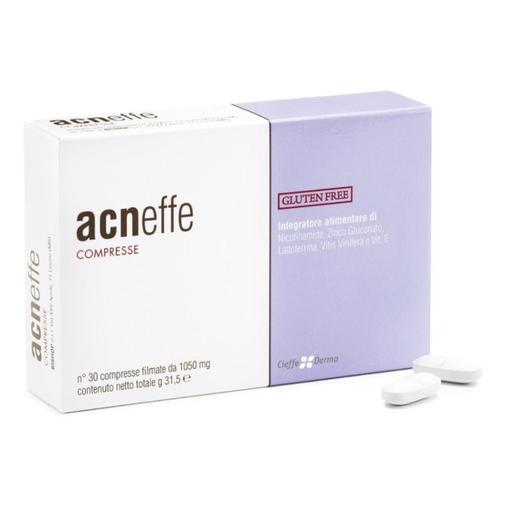 Acneffe Integratore per l\'Acne con Nicotinamide Zinco e Lattoferrina 30 Compresse - Cieffe Derma Acneffe Integratore per l\'Acne con Nicotinamide Zinco e Lattoferrina 30 Compresse - Cieffe Derma