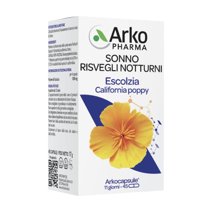 Arkocapsule Escolzia Integratore Sonno e Rilassamento 45 Capsule Vegetali - Arkopharma