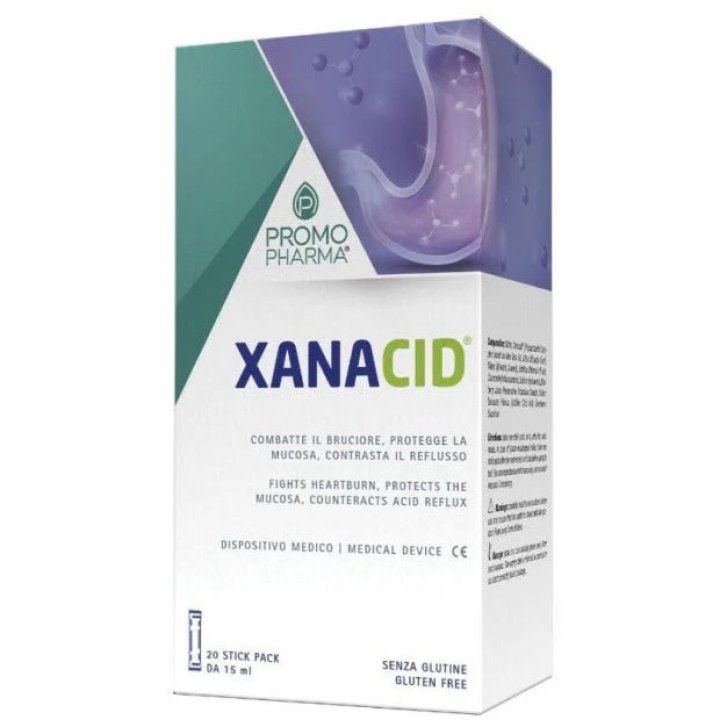 Xanacid Dispositivo Medico per Mucosa Gastrica e Reflusso con Acido Ialuronico 20 Stick Pack da 15ml - Promopharma
