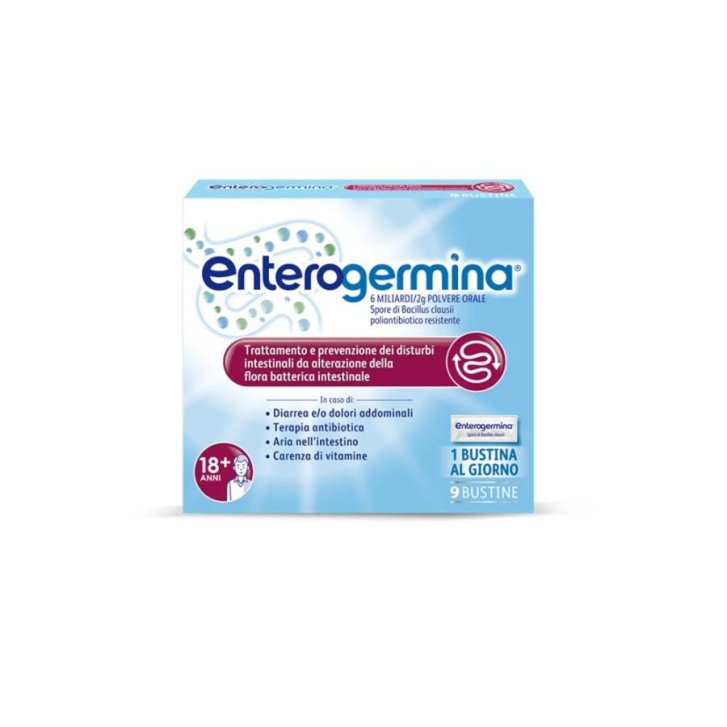 Enterogermina Medicinale Polvere Orale Bacillus clausii Flora Batterica Intestinale 9 Bustine 6 Miliardi - Sanofi Enterogermina Medicinale Polvere Orale Bacillus clausii Flora Batterica Intestinale 9 Bustine 6 Miliardi - Sanofi