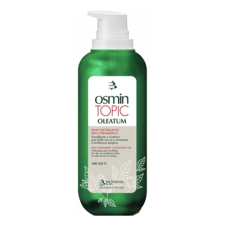 Osmin Topic Oleatum Olio Detergente Emolliente con Bio-ceramidi e Fitosteroli per Pelle Secca 400ml - Biogena
