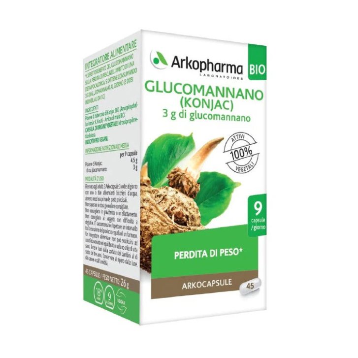 Arkocapsule Glucomannano BIO Integratore Controllo Peso 45 Capsule Vegetali - Arkofarm
