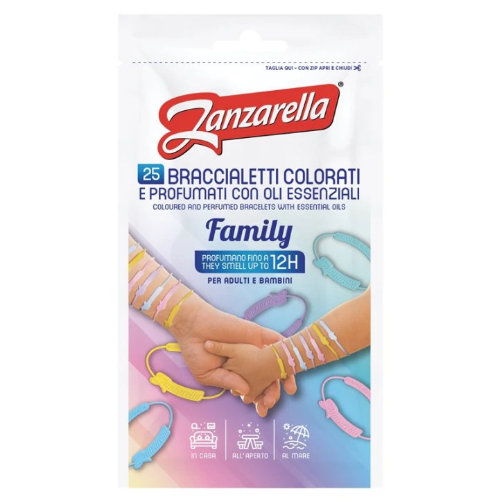Zanzarella Braccialetti Antizanzara Family con Oli Essenziali 25 Pezzi - Coswell