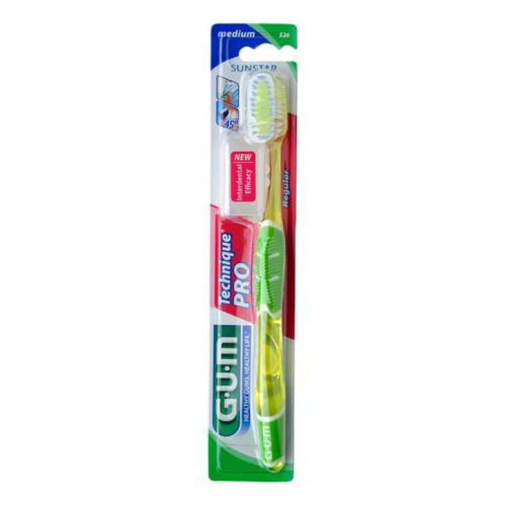 GUM Technique Pro Spazzolino Manuale Setole Medie Testina Regolare per Gengive Sensibili - GUM