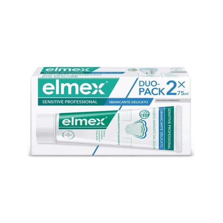 Elmex Sensitive Professional White Dentifricio Sbiancante Delicato per Denti Sensibili Duo-Pack 2 x 75 ml - Elmex