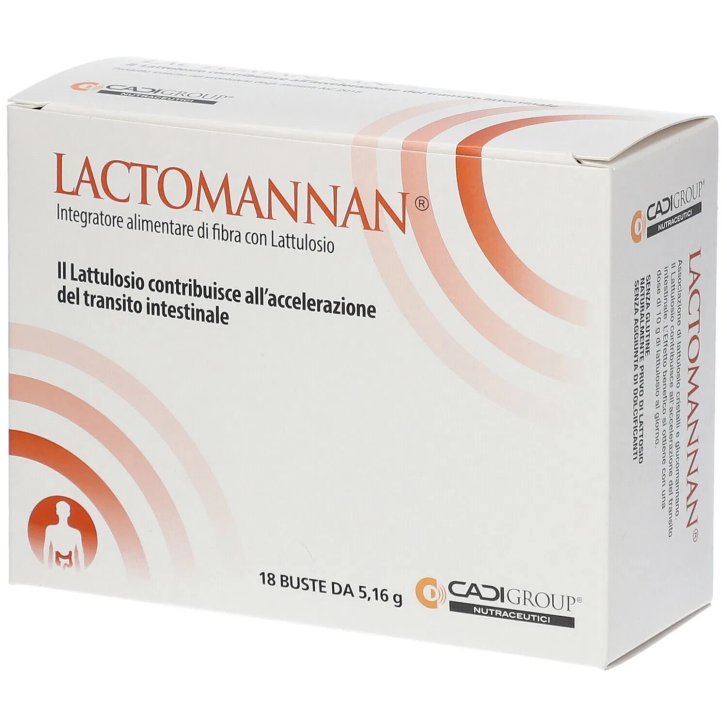 Lactomannan Integratore Transito Intestinale con Glucomannano e Lattulosio Senza Glutine 18 Bustine - CA.DI.GROUP