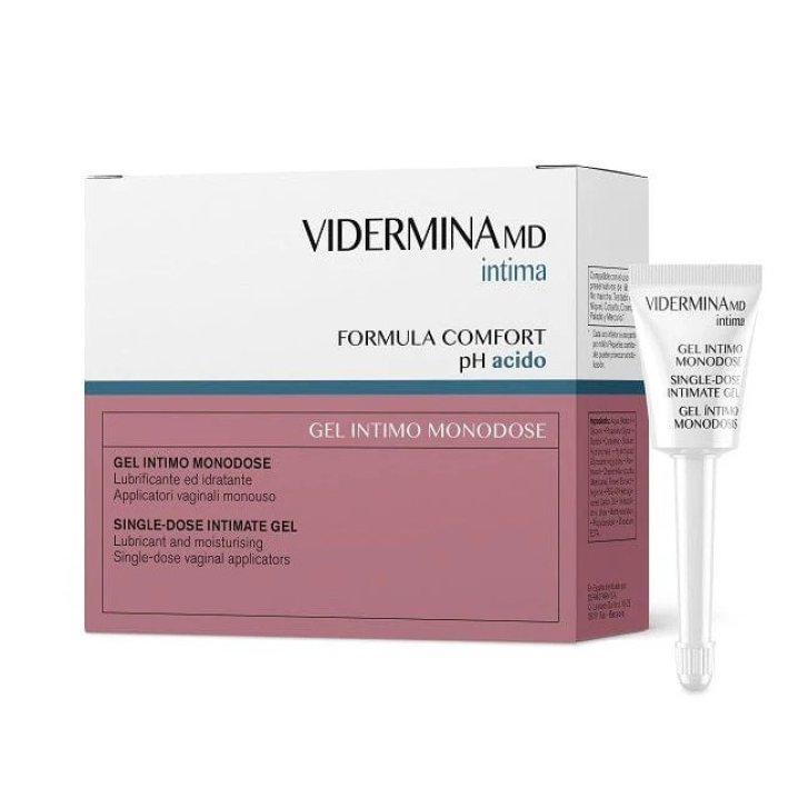 Vidermina Gel Intimo Monodose Lubrificante e Idratante per Secchezza Vaginale 6 Applicatori x 5ml - Vidermina