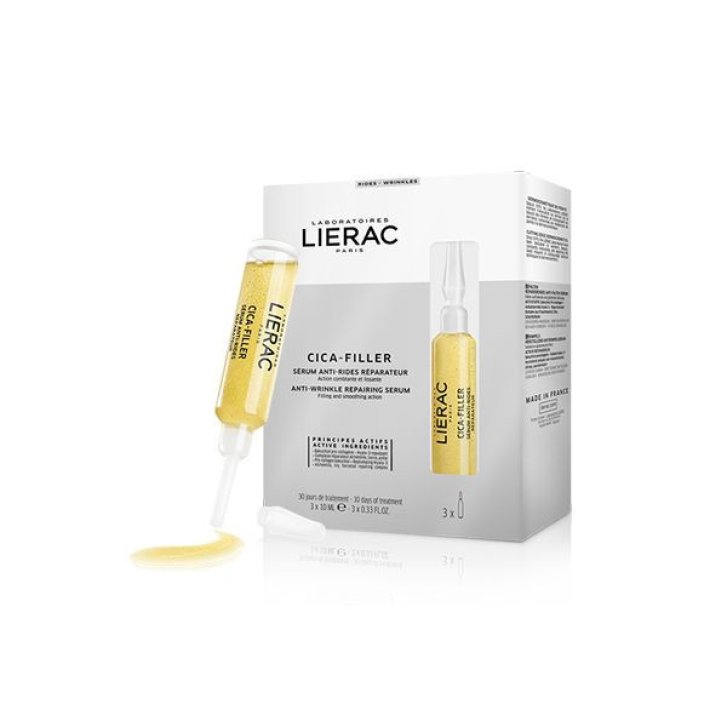 Lierac Cica-Filler Siero Antirughe Riparatore con Bakuchiol e Acido Ialuronico 3 Fiale x 10ml - Lierac Lierac Cica-Filler Siero Antirughe Riparatore con Bakuchiol e Acido Ialuronico 3 Fiale x 10ml - Lierac