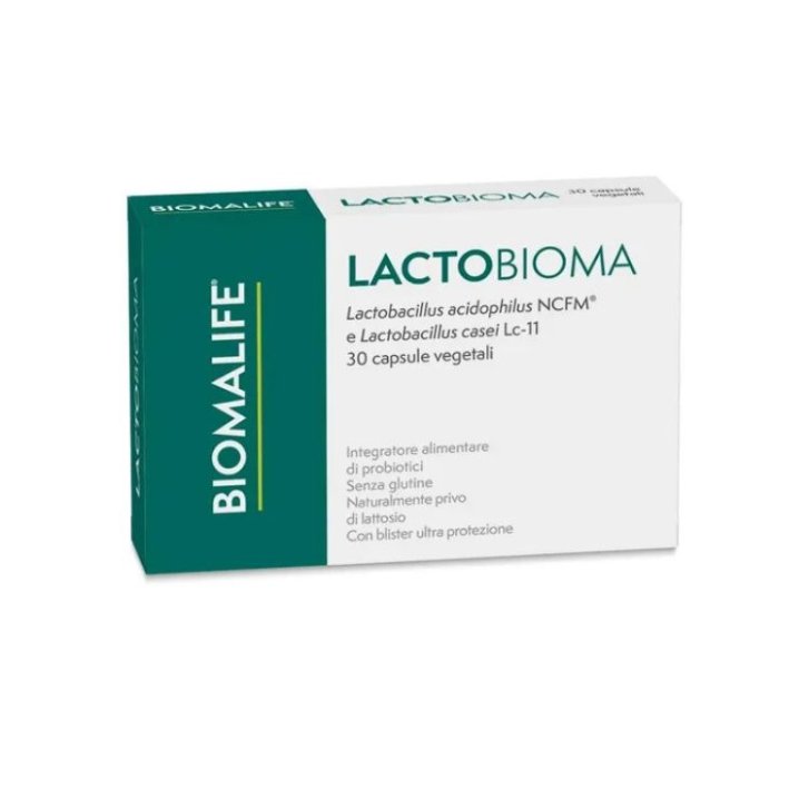 Lactobioma Integratore Fermenti Lattici per la Flora Batterica Intestinale Senza Glutine e Lattosio 30 Capsule - Unifarco Biomalife
