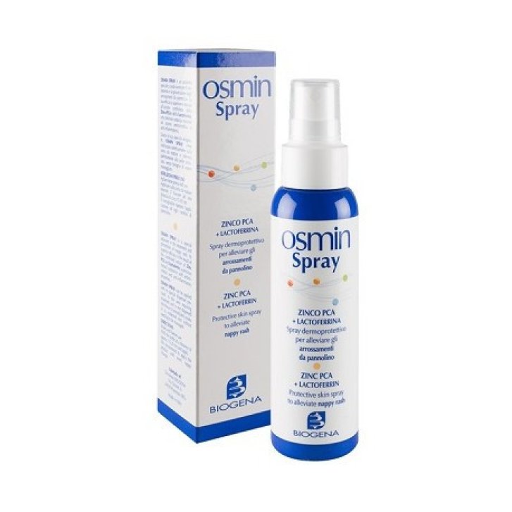 Osmin Spray Dermoprotettivo per Arrossamenti da Pannolino con Zinco PCA e Lactoferrina 90ml - Biogena Osmin Spray Dermoprotettivo per Arrossamenti da Pannolino con Zinco PCA e Lactoferrina 90ml - Biogena