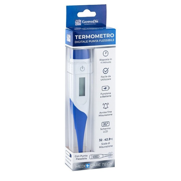 Termometro Digitale Punta Flessibile Display LCD con Custodia Protettiva Dispositivo Medico - Medicare Termometro Digitale Punta Flessibile Display LCD con Custodia Protettiva Dispositivo Medico - Medicare