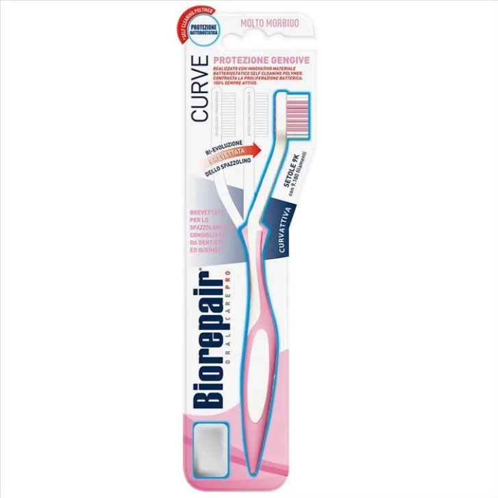 Biorepair Curve Spazzolino Manuale Antibatterico Protezione Gengive Setole Molto Morbide 1 Pezzo - Biorepair Biorepair Curve Spazzolino Manuale Antibatterico Protezione Gengive Setole Molto Morbide 1 Pezzo - Biorepair