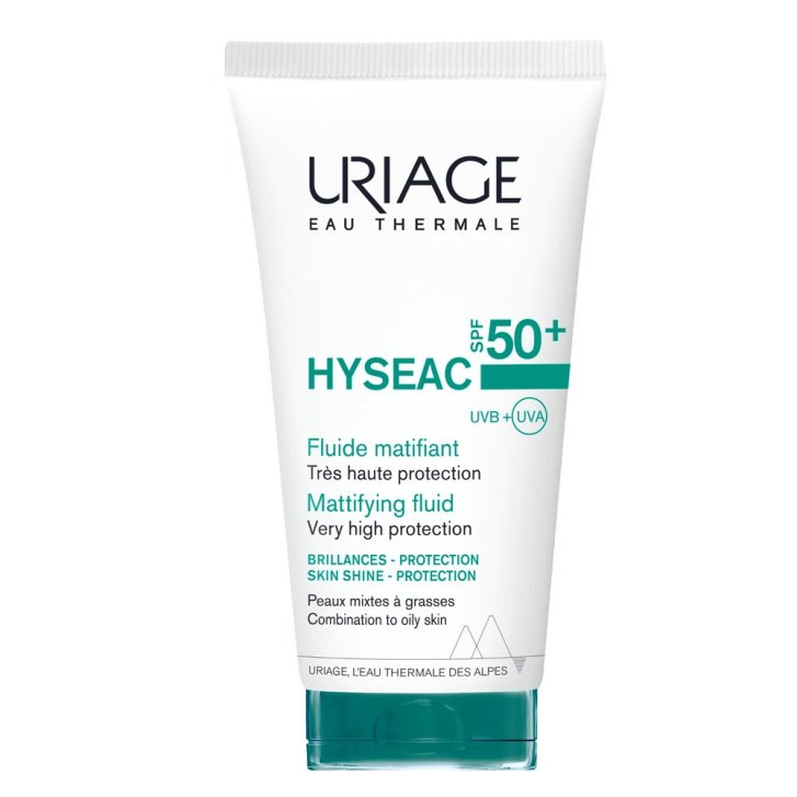 Hyseac Fluido Solare Viso Opacizzante SPF50+ Pelle Mista e Grassa 50ml - Uriage