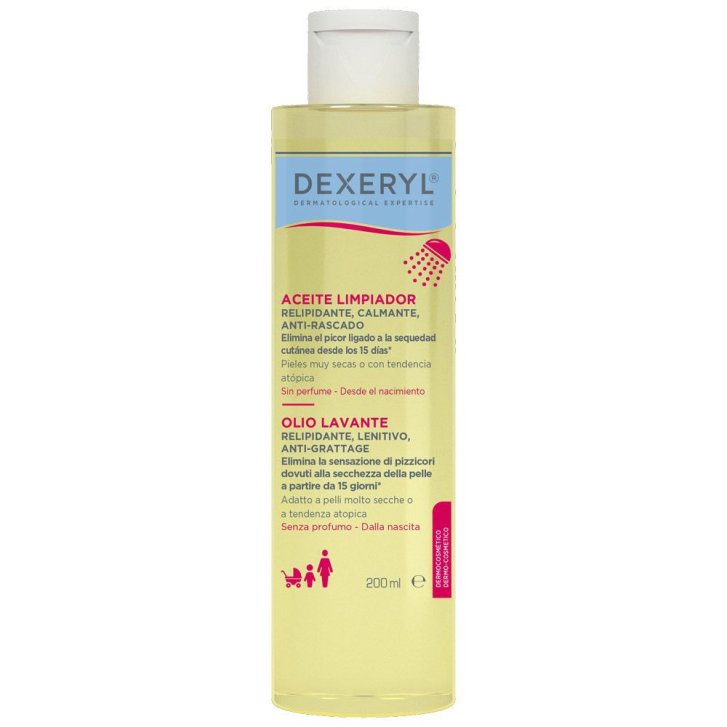 Dexeryl Olio Lavante Detergente per Pelle Secca e Atopica Senza Sapone 200ml - Pierre Fabre