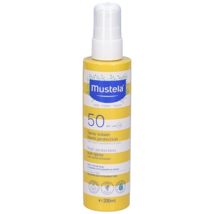 Mustela Spray Latte Solare SPF 50 Alta Protezione per Neonati e Bambini 200 ml - Mustela