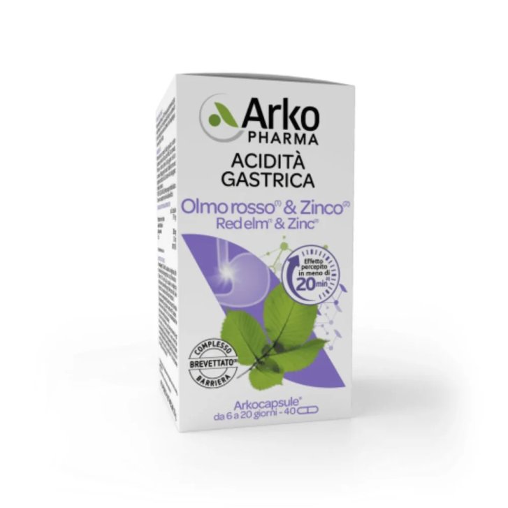 Arkocps Olmo Rosso e Zinco Integratore per Acidità Gastrica Senza Glutine 40 Capsule - Arkofarm
