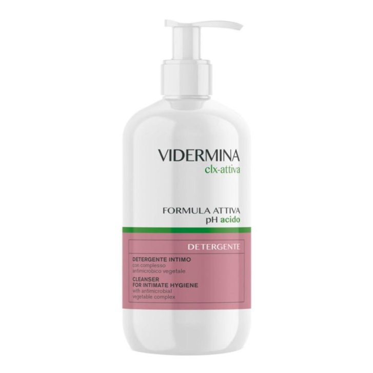Vidermina CLX Detergente Intimo pH 5.5 con Complesso Antimicrobico Vegetale e Postbiotici 300 ml - Vidermina Vidermina CLX Detergente Intimo pH 5.5 con Complesso Antimicrobico Vegetale e Postbiotici 300 ml - Vidermina