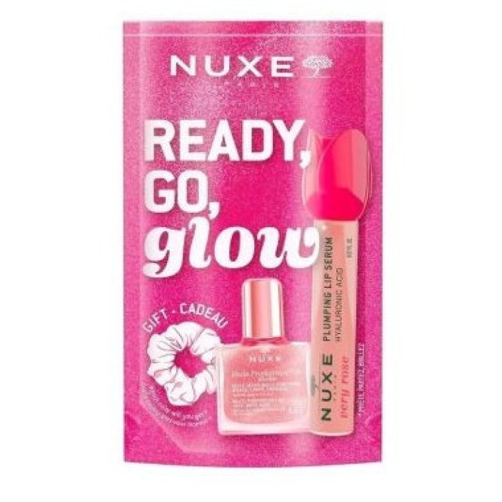 Nuxe Glow On The Go Pink Kit I 3 Essenziali di Bellezza in Formato Viaggio 10ml + 8ml - Nuxe