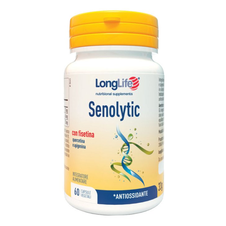 Senolytic Integratore Antiossidante con Fisetina Quercetina e Apigenina 60 Capsule Vegetali - Longlife Senolytic Integratore Antiossidante con Fisetina Quercetina e Apigenina 60 Capsule Vegetali - Longlife
