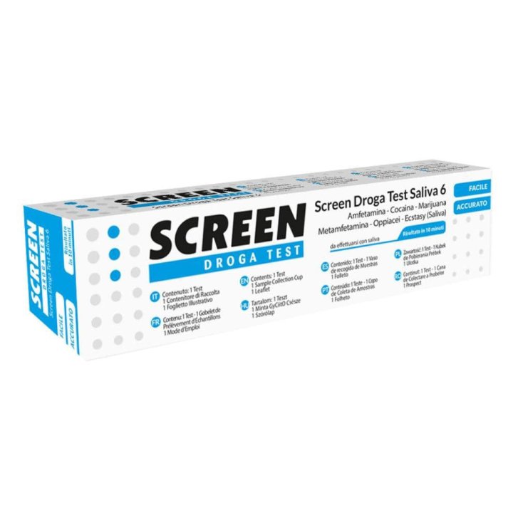 Screen Droga Test Salivare 6 Sostanze Cocaina Anfetamine THC Oppiacei Ecstasy 1 Test - Screen Italia