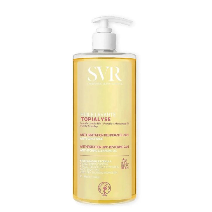 Topialyse Olio Lavante Detergente Relipidante Anti-Prurito Pelli Sensibili da Secche a Molto Secche 1000ml - SVR Topialyse Olio Lavante Detergente Relipidante Anti-Prurito Pelli Sensibili da Secche a Molto Secche 1000ml - SVR