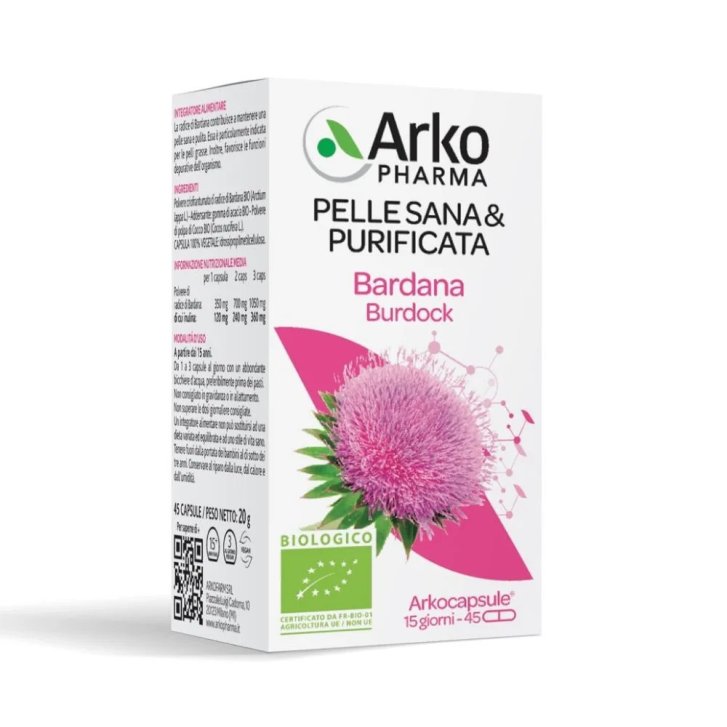Arkocapsule Bardana BIO Integratore per Pelle e Funzioni Depurative 45 Capsule Vegetali - Arkofarm