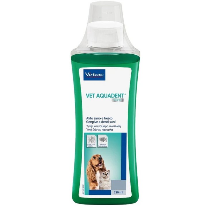 Vet Aquadent FR3SH Soluzione Orale Igiene Dentale per Cani e Gatti con Eritritolo e Melograno 250ml - Virbac