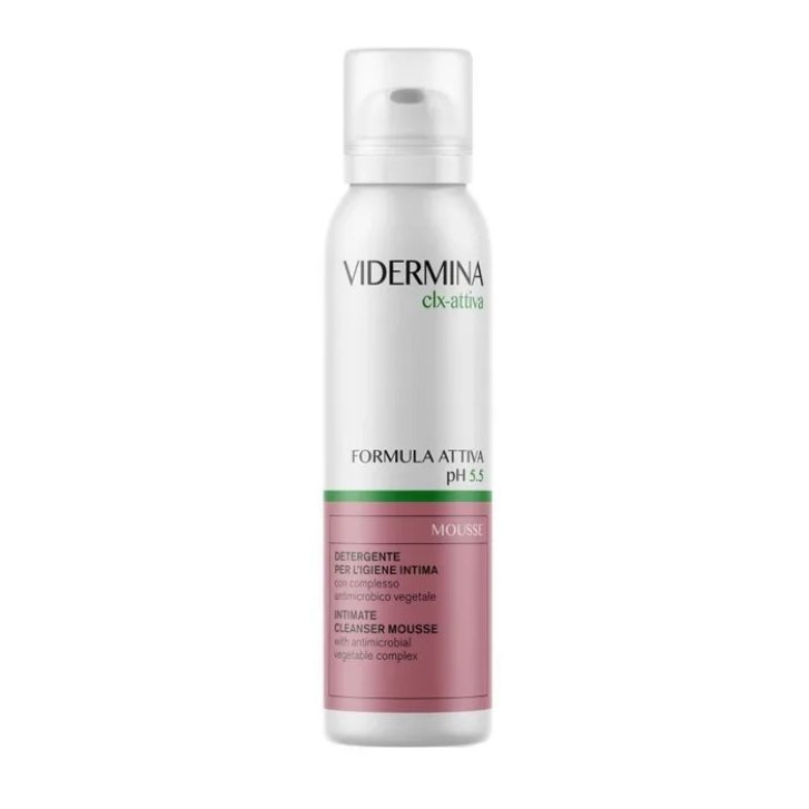 Vidermina CLX Mousse Detergente Igiene Intima pH 5.5 con Complesso Antimicrobico Vegetale 150ml - Vidermina