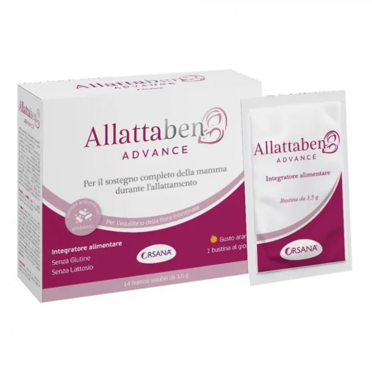 Allattaben Advance Integratore per Allattamento con DHA e Vitamine 14 Bustine da 3,5 g - Orsana Allattaben Advance Integratore per Allattamento con DHA e Vitamine 14 Bustine da 3,5 g - Orsana