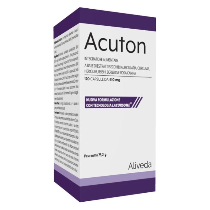 Acuton Integratore Alimentare con Auricularia Curcuma Hericium 120 Capsule - Laboratori Aliveda