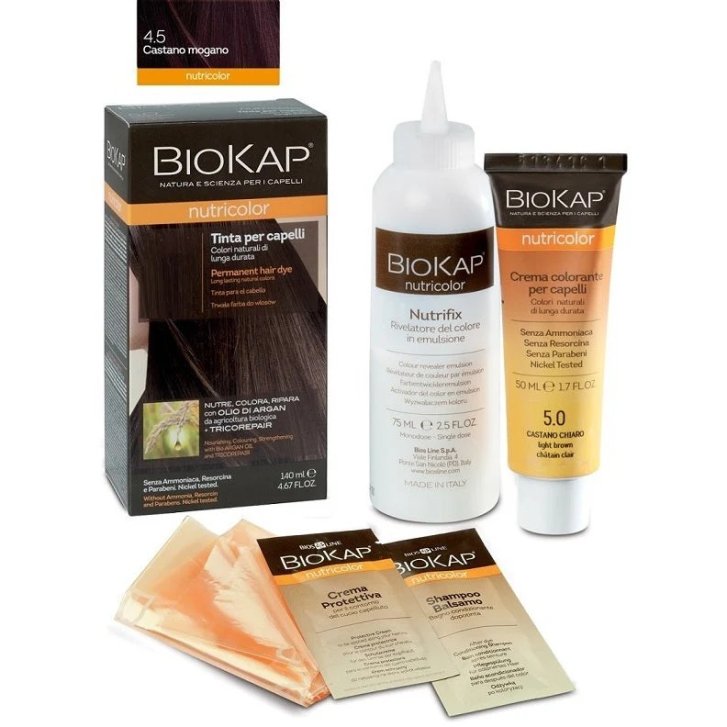 Biokap Nutricolor Tinta Capelli 4.5 Castano Mogano 140 ml - Bios Line