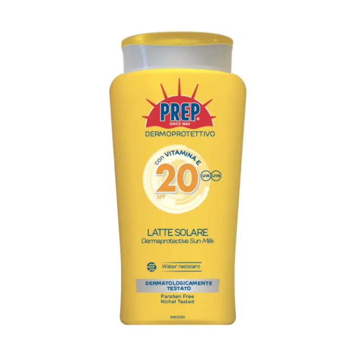 Prep Latte Solare Dermoprotettivo SPF20 con Vitamina E e Glicerina 200 ml - PREP