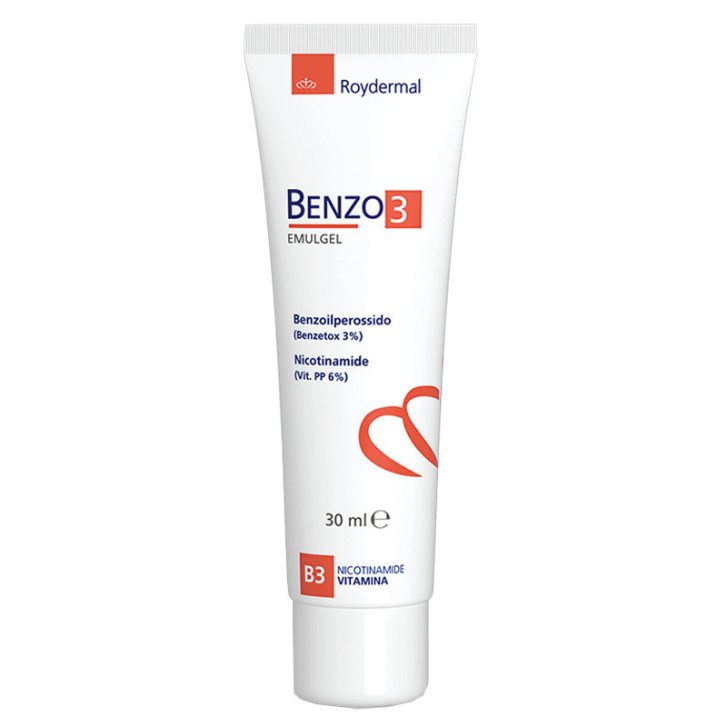 Benzo 3 Emulgel Dispositivo Medico con Benzoilperossido 3% e Nicotinamide 6% 30ml - Roydermal