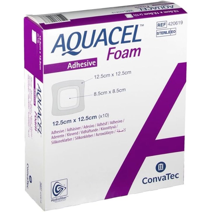 Aquacel Foam Adh Medicazione Adesiva in Schiuma 17,5x17,5 cm 10 Pezzi - Convatec Italia Aquacel Foam Adh Medicazione Adesiva in Schiuma 17,5x17,5 cm 10 Pezzi - Convatec Italia