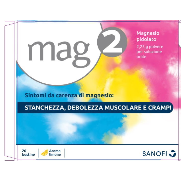 Mag 2 Pidolato di Magnesio Polvere per Soluzione Orale 20 Bustine da 2,25 g - Sanofi